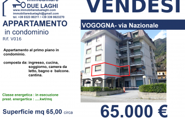 appartamento al secondo piano in residenza condominiale in vogogna – via nazionale rif.v016